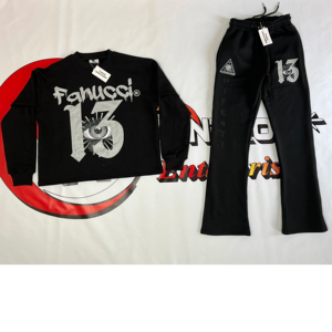 ชุดวอร์มพิมพ์ลายโลโก้แบบกำหนดเองสำหรับผู้ชาย ชุดจ็อกเกอร์ผ้าฟลีซหนา 400GSM ปักลายแบบดิสเทรส - Product Image 1