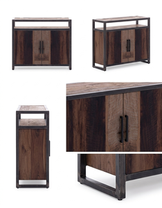 Albini Scandinavian Modern Solid Wood Nightstand Metal Frame Eco-Friendly Durable Multifunction <b>Storage</b> Dining Home Office Hotel - Product Image 4