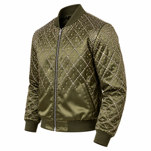 Chaqueta Varsity de Satén para Hombre de Alta Calidad, Diseño de Invierno a Prueba de Viento, con Tela de Satén Sostenible, Precio Razonable - Product Image 2
