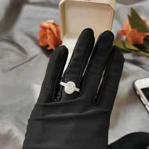 925 Silver 18K White Gold D Color Oval Moissanite Women Jewelry Wedding Set Band <b>Rings</b> Engagement <b>Ring</b> - Product Image 4