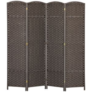 Paravento Pieghevole a 4 Pannelli, Alto 1,70 m, Marrone, Divisorio per Stanza Autoportante in Carta, per Casa e Ufficio, Design Facile da Piegare - Product Image 1