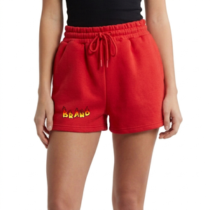 Shorts de jogging pour femmes en molleton 100% coton uni, personnalisables, shorts de sport pour femmes en coton biologique teint sur mesure - Product Image 1