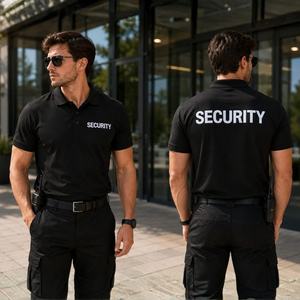 Camisa Polo Clásica de Manga Larga para Hombre, 100% Poliéster, Uniforme de Guardia de Seguridad, Dos Tonos, con Bolsillo con Cremallera y Detalles Reflectantes - Product Image 5