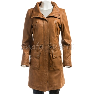 Authentic <b>Real</b> <b>Leather</b> <b>Jacket</b> Premium Handmade Breathable Waterproof Windproof Autumn Winter <b>Jacket</b> for Women - Product Image 6