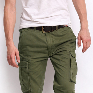 Pantalon cargo personnalisé pour homme, coupe droite, ample, décontracté, respirant, léger, séchage rapide, 100% coton, toile tissée, écologique - Product Image 5