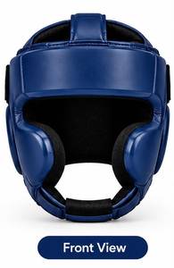 Protège-tête de boxe bleu à face ouverte avec protection des oreilles pour l'entraînement au MMA et au kickboxing - Product Image 3