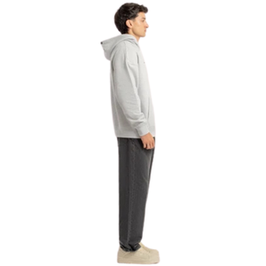 Sweat à capuche unisexe gris clair surdimensionné avec logo personnalisé, en molleton 100 % coton épais, coupe décontractée, style streetwear, vente en gros - Product Image 1