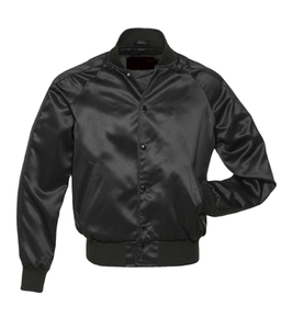 Veste bomber décontractée en satin de haute qualité pour homme, style universitaire, noire, pour la saison d'hiver - Product Image 1