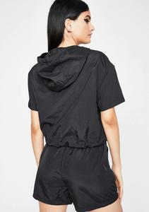 Veste coupe-vent légère en nylon avec capuche et fermeture éclair, imprimée, décontractée, pour l'été, ensemble court pour femmes - Product Image 3