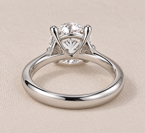 Lab Grown Diamond Engagement <b>Ring</b> Oval Cut Moissanite Wedding Band White Gold Plated <b>Split</b> Shank Women Jewelry - Product Image 4