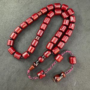 Tasbih musulman en pierre, fait main, écologique, en résine, avec perles d'ambre et turquoise, chapelet de prière, bijou de comptage - Product Image 5