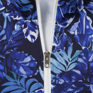 Haut de sport pour femme à imprimé floral, col zippé 1/4, manches 3/4, anti-humidité, pour le golf et le tennis - Product Image 4
