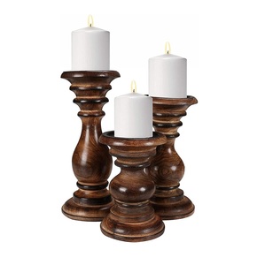 Support de bougie en bois naturel fait main, style rustique, décoration d'intérieur, centre de table pour salon, salle à manger, chambre à coucher - Product Image 5