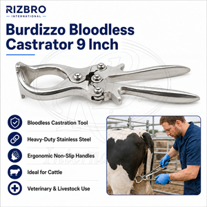 Castrateur sans sang Burdizzo en acier inoxydable de 9 pouces avec poignées en plastique, pince de castration vétérinaire pour bovins, moutons, chèvres - Product Image 6