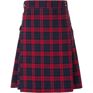 Kilt écossais traditionnel plissé en coton pour homme, motif écossais rouge et bleu, coupe classique, taille adulte, en stock - Product Image 2