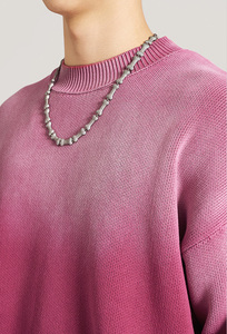 Pull col rond pour homme sur mesure, effet délavé soleil, style vintage vieilli et logo personnalisé pour marques. - Product Image 6