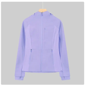 MOON WEARS Women's Hooded <b>Yoga</b> <b>Jacket</b>-Knitted Activewear Fitness <b>Jacket</b> Quick Dry Breathable Spandex/Polyester Material Cotton - Product Image 3