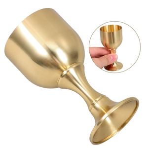 Gobelet à vin élégant en acier inoxydable, coupe moderne polie argentée - Product Image 1