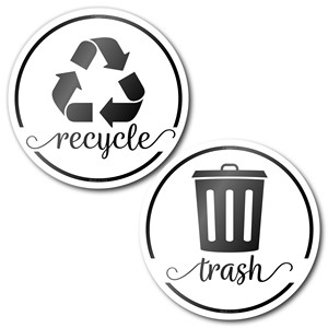Recycle Stickers 6'' for Trash Can Vinyl Recycle and Trash Signs, <b>Labels</b> for Recycling, Decals for Trash Bins, Outdoor & Indoor - Product Image 3