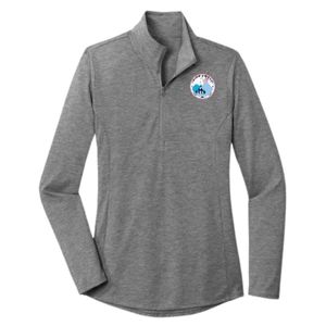Sweat-shirt léger gris à col zippé pour femmes Jack and Jill, vêtement de sport respirant et décontracté - Product Image 1