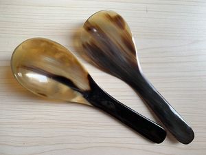 Cucharas Vintage de Cuerno de Búfalo con Mango Largo, Acabado Espejo, Utensilios Duraderos para Servir Té - Product Image 2
