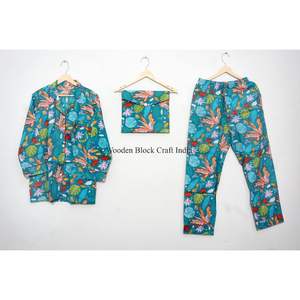 Ensemble de pyjama pour femmes à imprimé floral, vêtements de nuit en coton, pantalon de pyjama pour femmes, chemises à manches longues, pyjama assorti - Product Image 6