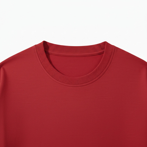 เสื้อยืดคอกลมผู้ชายผ้าฝ้าย 100% แบบสั่งทำพิเศษ คุณภาพสูง สีแดงล้วน พิมพ์ลาย ดีไซน์เรียบง่าย ความยาวปกติ - Product Image 6