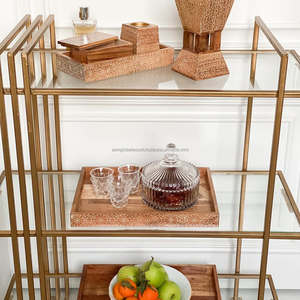 Bandeja de madera de acacia Natural de alta calidad, segura para alimentos, duradera, moderna, minimalista, bandeja de madera pulida para servir para la mesa del hogar - Product Image 6