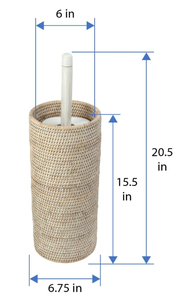 Portarrollos de Papel Higiénico Artex Hai Nam de Ratán, Diseño Bohemio, Color Natural, Forma Cilíndrica, Organizador de Almacenamiento - Product Image 5