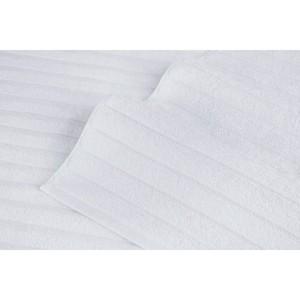 White Cotton Bath <b>Mat</b> Rectangle Non-Slip Rubber Backing Classic Woven Home Use - Product Image 5