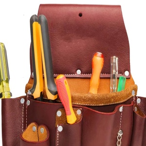 Sacs à outils en cuir véritable couleur unie personnalisés, best-sellers, nouvelle arrivée, support OEM, personnalisation de votre logo et étiquette - Product Image 6