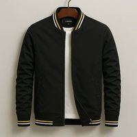Blouson Bomber Unisexe Personnalisable Couleur Unie Fermeture Éclair Style Décontracté Toile Imperméable Logo Avant Vêtement d'Automne