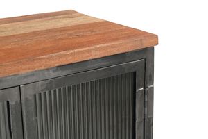 <b>Rustic</b> Kitchen <b>Cabinet</b> Glass Door <b>Cabinet</b> Fluted Glass Shelf Storage home furniture Kitchen <b>Cabinet</b> - Product Image 4