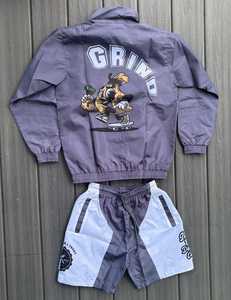 Custom Manufacturer sublimation printing Men's Sets Zip up <b>Polyester</b> Nylon Two Piece Windbreaker Short Set Men <b>Tracksuit</b> - Product Image 6