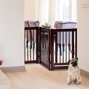 Cancelletto per Animali Domestici a 4 Pannelli, 76 cm di Altezza, per Interni, Colore Marrone, Taglia XL, in Plastica con Motivo Animale e Chiusura a Cinghia - Product Image 4
