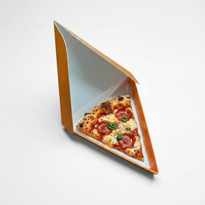 Caja de Pizza Triangular Ecológica Personalizada con Impresión de Logotipo, Caja de Pizza Reciclable para Llevar - Product Image 1