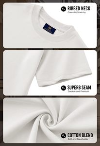 Camiseta de algodón grueso con cuello redondo y corte holgado para hombre, proveedor mayorista - Product Image 6