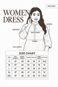 Hand Block Printed 100% Natural Cotton Women's Floor-Length Floral Summer Dress Long Sleeve <b>Three</b> Quarter Sleeve Casual Daily - Product Image 6