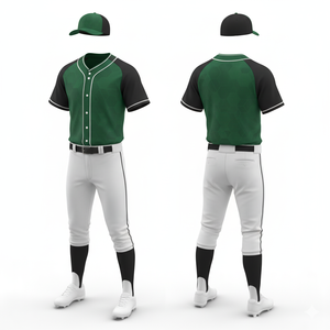 Camiseta de Béisbol Sublimada Personalizada para Hombre, Manga Corta, Secado Rápido, Pantalones Blancos de Poliéster con Ribete Verde, Ropa Deportiva para Todas las Temporadas - Product Image 5