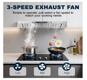 30 ฮูดดูดควันสเตนเลสแบบติดตั้งในครัว/แบบไม่มีท่อ - Product Image 3