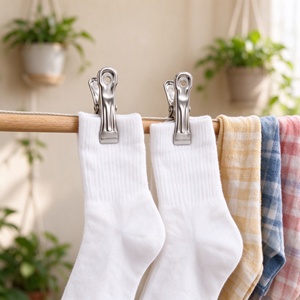 Lot de pinces à linge rectangulaires en acier inoxydable, durables pour vêtements et couettes, idéales pour le dropshipping - Product Image 5