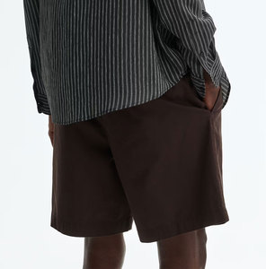 Shorts Bermuda Homme Grande Taille Couleur Unie avec Cordon de Serrage à la Taille et Poches Style Décontracté Taille Mi-Haute Tissu Tissé - Product Image 4