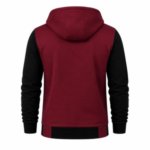 Sudadera con Capucha y Cremallera para Hombre, Color Sólido, Chaqueta Informal, Tejido de Poliéster y Algodón, Ropa de Otoño, Corte Regular - Product Image 2