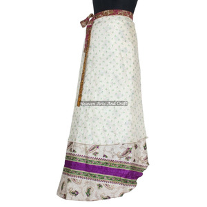 Boho Style Women Silk Magic 38" <b>Wrap</b> <b>Skirts</b> 2 Layer Reversible Magic Silk Saris <b>Wrap</b> Long <b>Skirt</b> Silk Saree <b>Wrap</b> <b>Skirts</b> Fancy - Product Image 1
