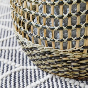 <b>Round</b> Natural and Black Seagrass Storage <b>Basket</b> Handmade Storage <b>Basket</b> Wholesale eco-friendly Made Viet Nam - Product Image 5