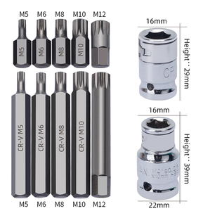 Set Soket Metrik 34 pcs 1/2 Inch 3/8 Inch dengan Adaptor, Gagang Drive, Soket Hexagonal Torx Star Impact, Kunci Soket Ratchet, Driver Tangan OEM - Product Image 6