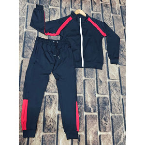 Ensemble de survêtement épais personnalisé en polyester/coton (ODM) – Veste et pantalon de jogging – Style streetwear tendance pour l'hiver - Product Image 1