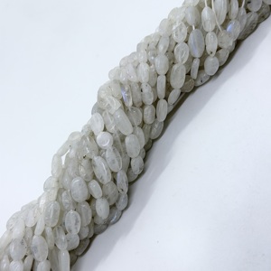 Natural <b>Rainbow</b> Moonstone Handwork Oval Shape Smooth Gemstone Beads Strand for Jewelry Making 16 Inches - Product Image 3