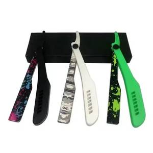 Rasoir à lame unique pour l'épilation du maillot de bain, lame en acier inoxydable, manche en plastique ABS, design camouflage vert, rose, blanc, noir - Product Image 1
