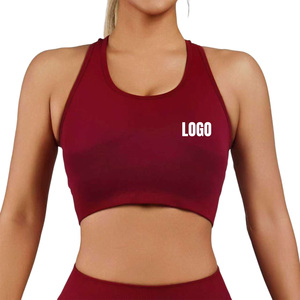 Soutien-gorge de sport rembourré sans couture pour femme, maintien élevé, dos nageur, extensible dans les 4 sens, séchage rapide, respirant, pour yoga, course et gym - Product Image 1